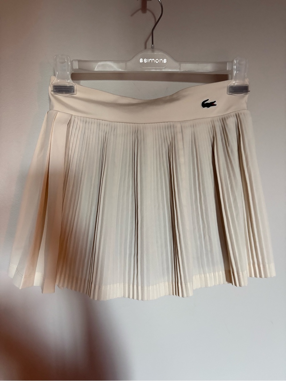 Lacoste Cream Pleated Skater Skirt